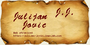 Julijan Jović vizit kartica